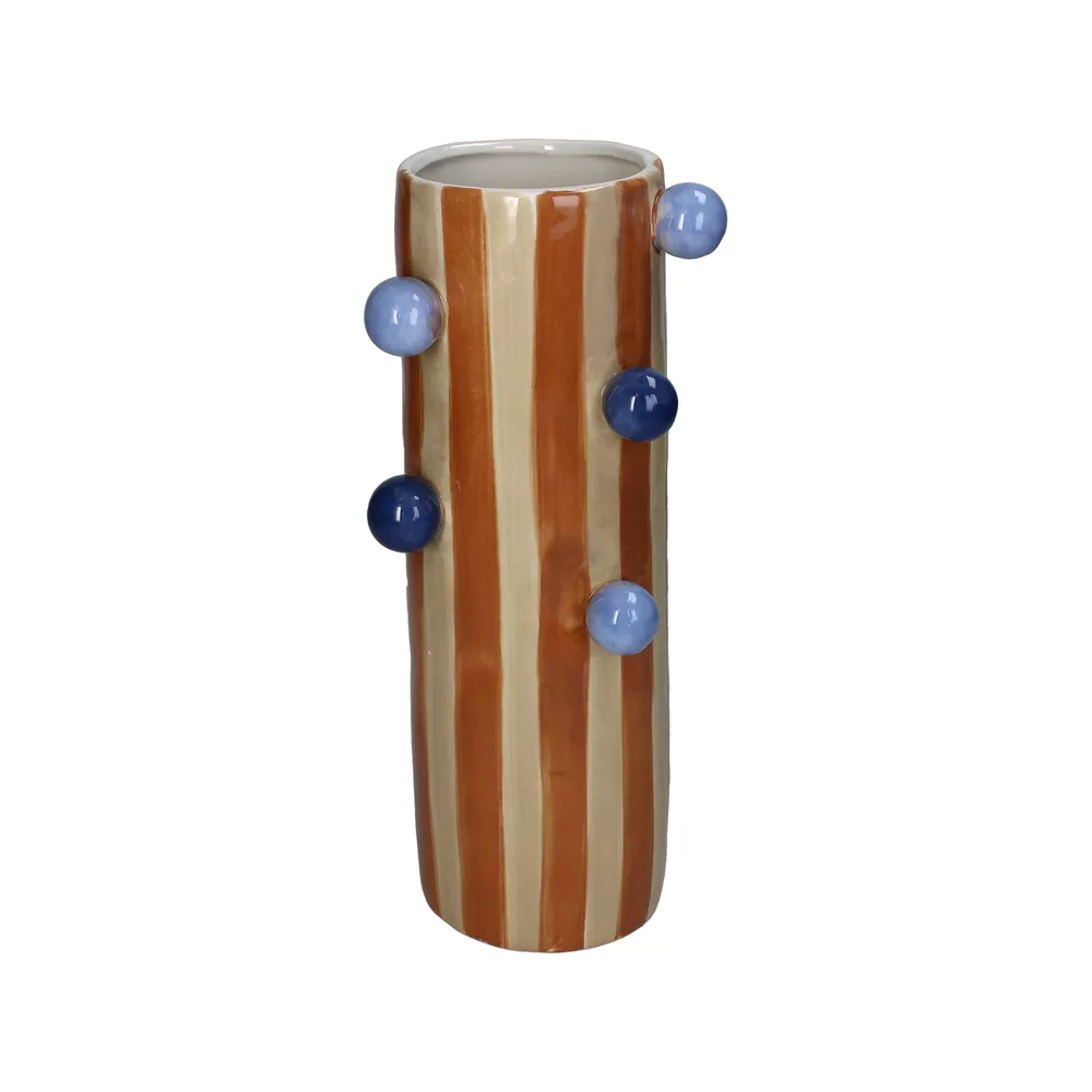 Vaas stoneware - 11,5x9,5x30,5cm - multicol.