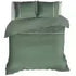 ROMANETTE Dekbedovertrek flanel - 200x200/220cm - mineral/ wit