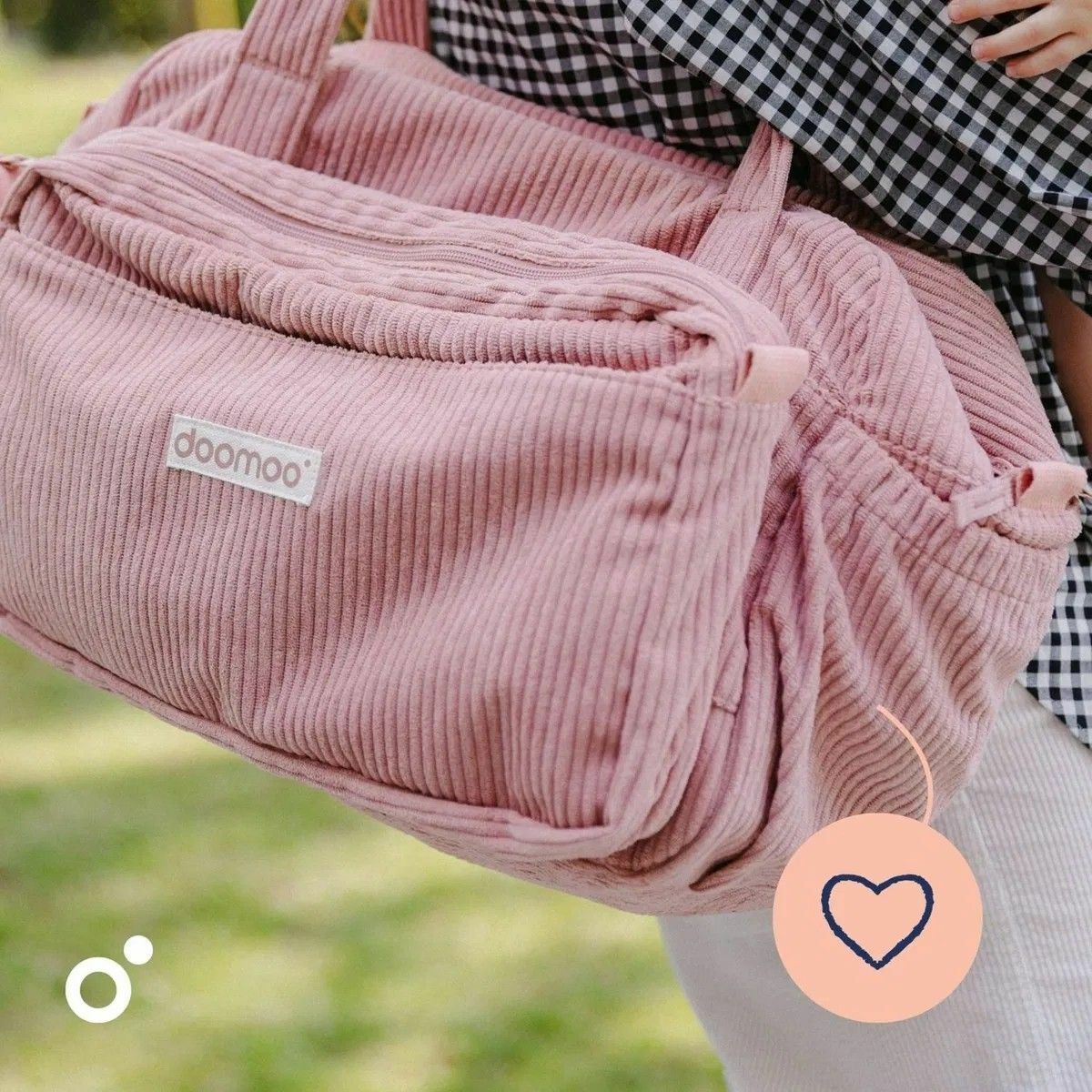 DOOMOO Verzorgingstas fluffy - corduroy pink