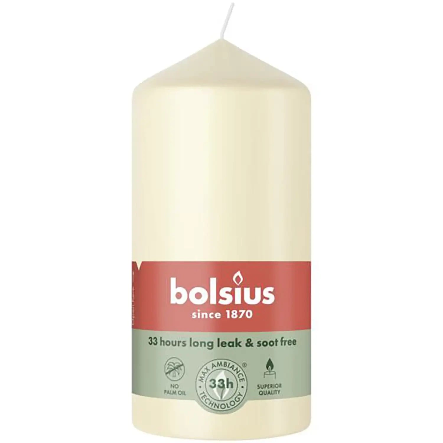 BOLSIUS Stompkaars 12x5.8cm - soft pearl