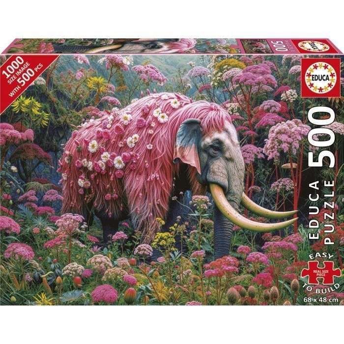 EDUCA Puzzel - Bloemenolifant 500st.
