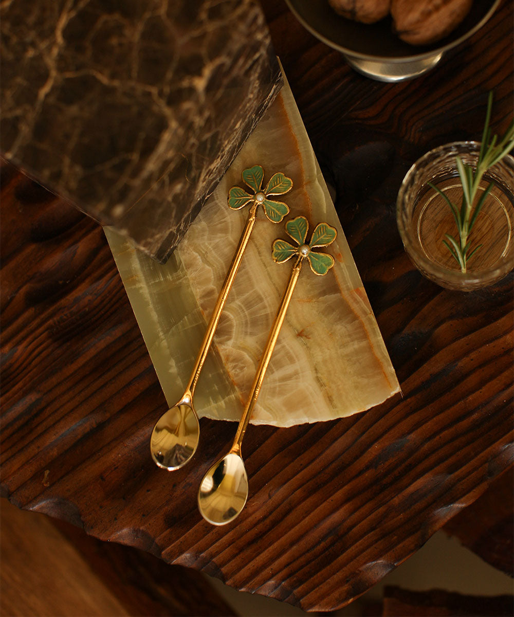 Set 2 lepeltjes - Lucky clover