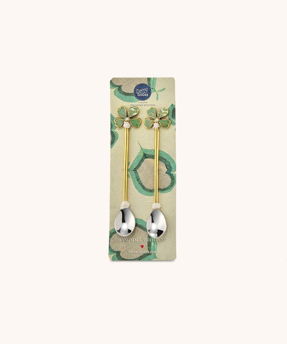Set 2 lepeltjes - Lucky clover