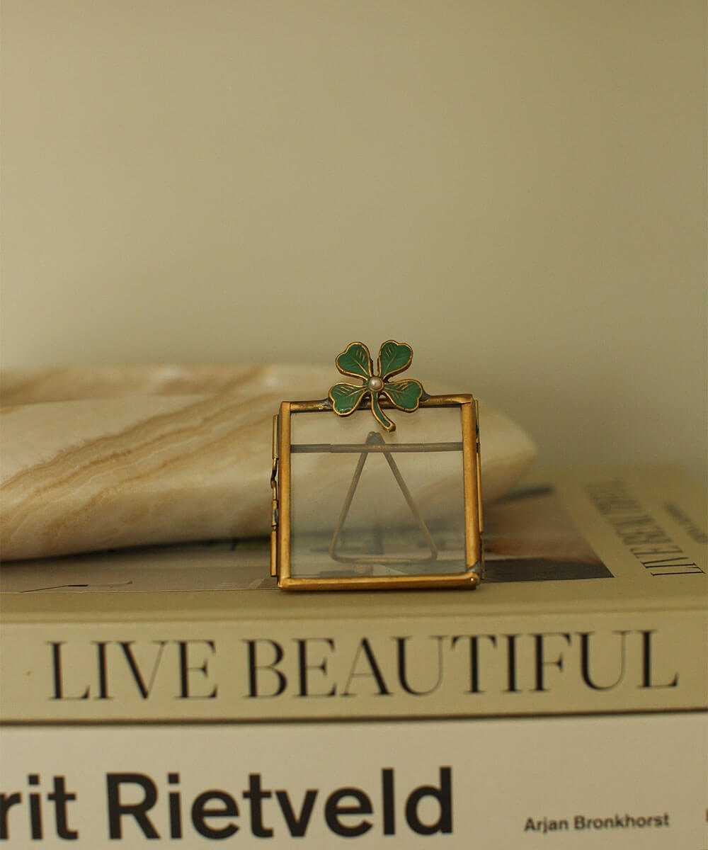 Mini kadertje - 7x5,5cm - Lucky clover