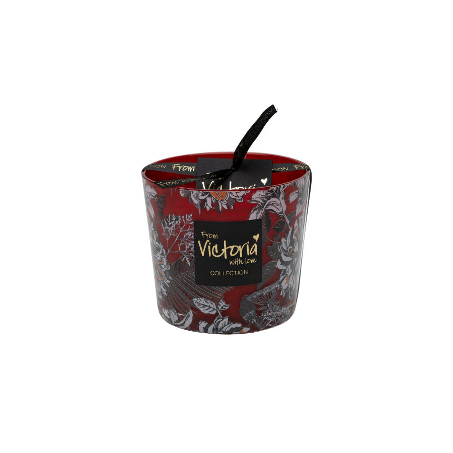 VICTORIA Kaars flower - S toi & moi - rood (mondgeblazen, niet hervublaar)