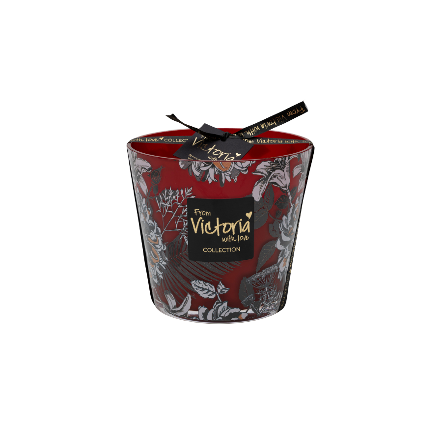 VICTORIA Kaars flower - M glamour - red (mondgeblazen, niet hervulbaar)
