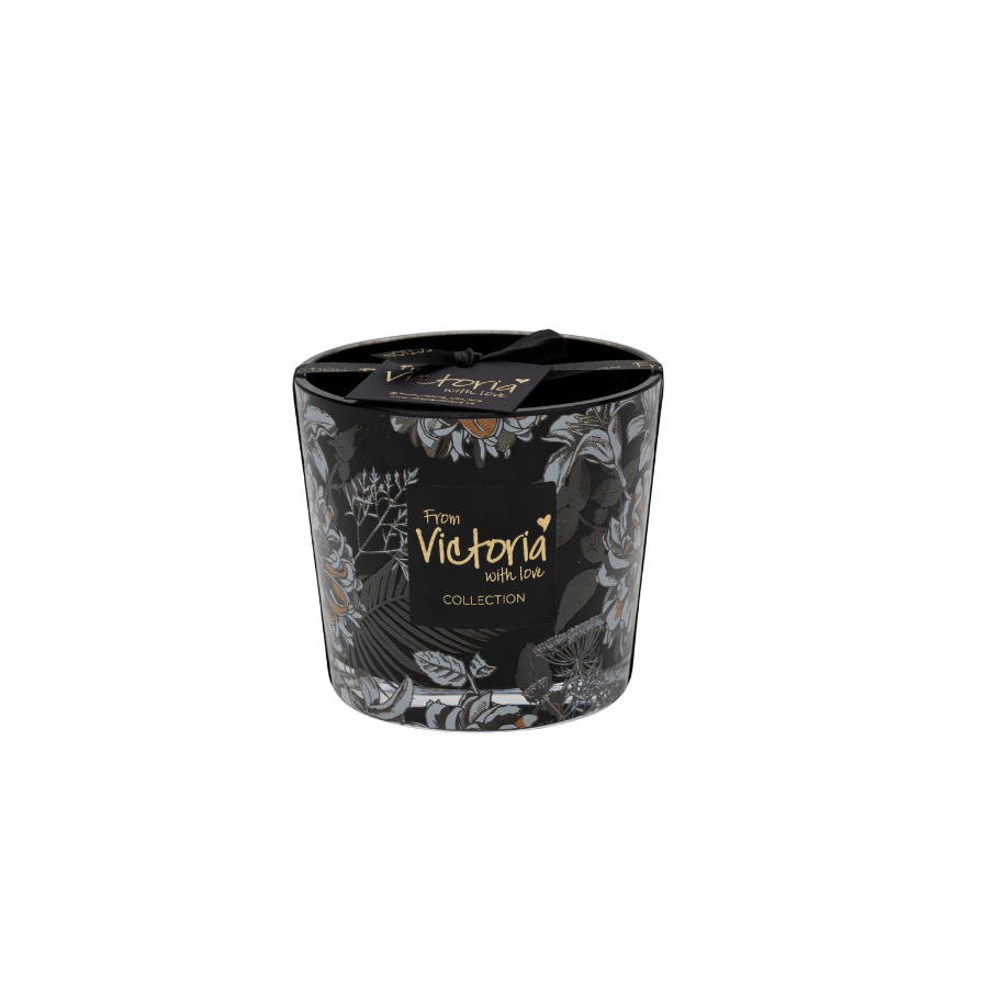 VICTORIA Kaars flower - S toi & moi - zwart (mondgeblazen, niet hervulbaar)