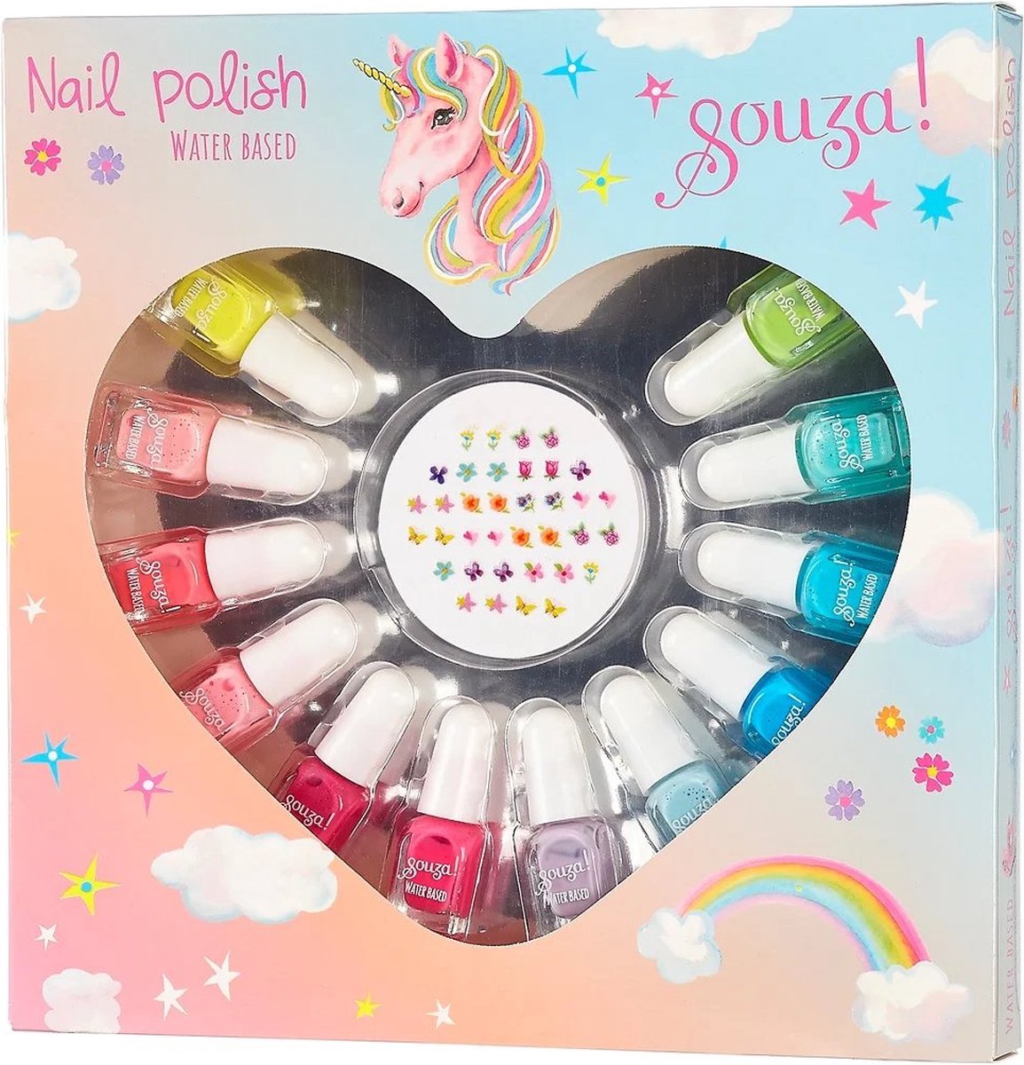 SOUZA Nagellak set - 12 kleuren en nagelstickers
