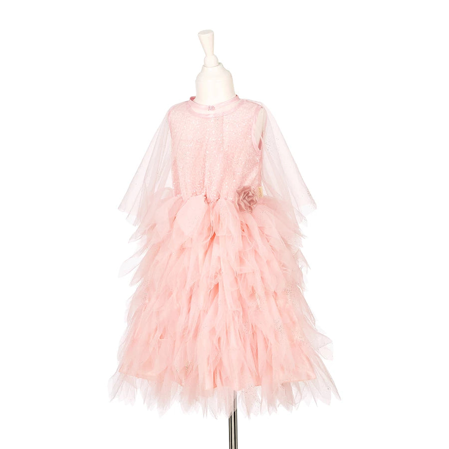 SOUZA Clementine verkleedset kleedje en cape - roze - 110/122 (5/7jaar)