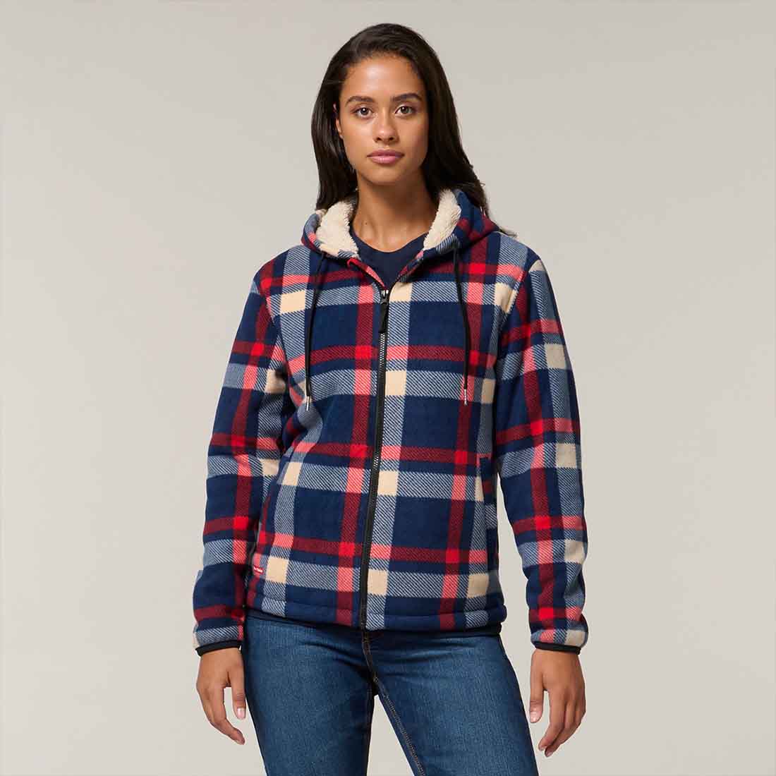 HARD YAKKA Hoodie m/rits fleece - S - Multicoloured