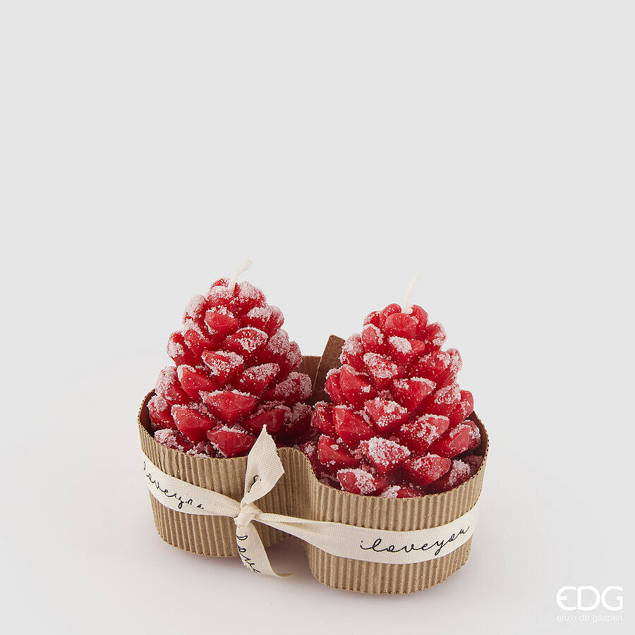 EDG Kaarsjes denappel 2st.- 9x6cm - rood