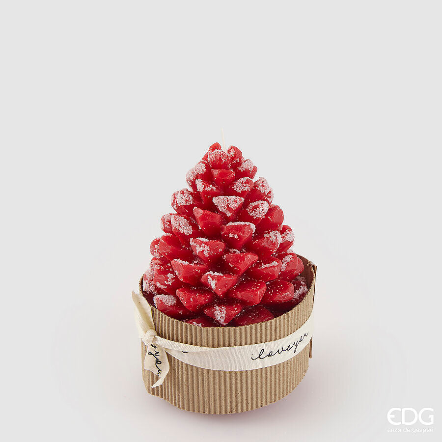 EDG Kaars denappel - 12,5x8cm - rood