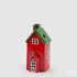 EDG Deco huisje LED - 15,5x7x7cm - rood/ groen