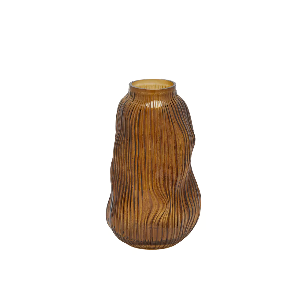 EDG Vaas ribbel - 32x18cm - bruin