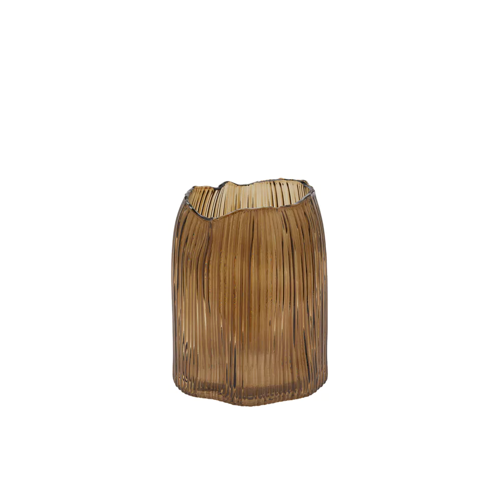 EDG Vaas ribbel - 22,5x17,5cm - bruin