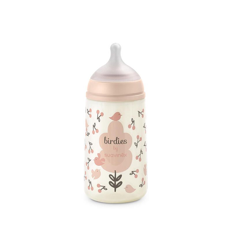 SUAVINEX Birdies Pro M Babyfles 270ml - roze