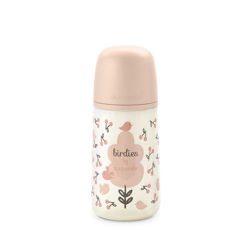 SUAVINEX Birdies Pro M Babyfles 270ml - roze