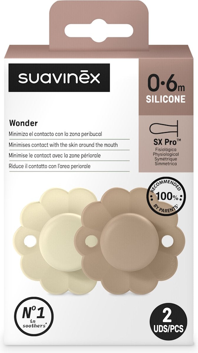 SUAVINEX Wonder fopspeen 2st. - gray cork - 0/6m