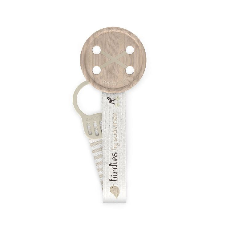 SUAVINEX Birdies speenkoord m/lint - beige