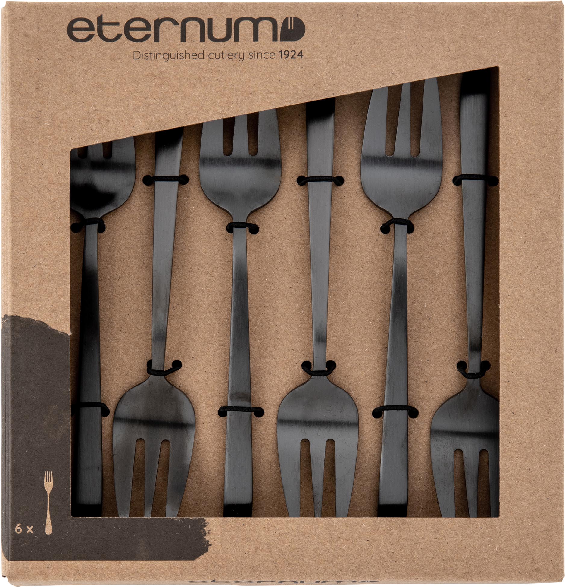 Eternum ORCA taartvorkjes - 6stuks - zwart mat