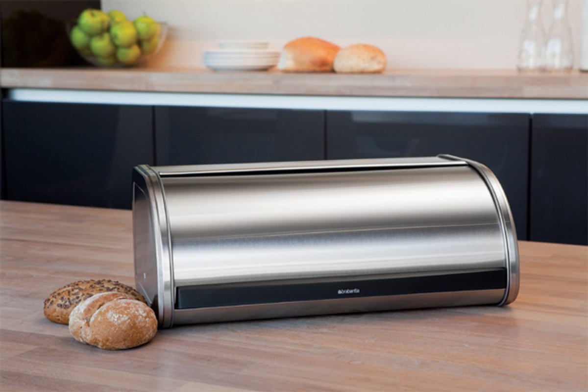 BRABANTIA Broodtrommel m/schuifdeksel - matt steel