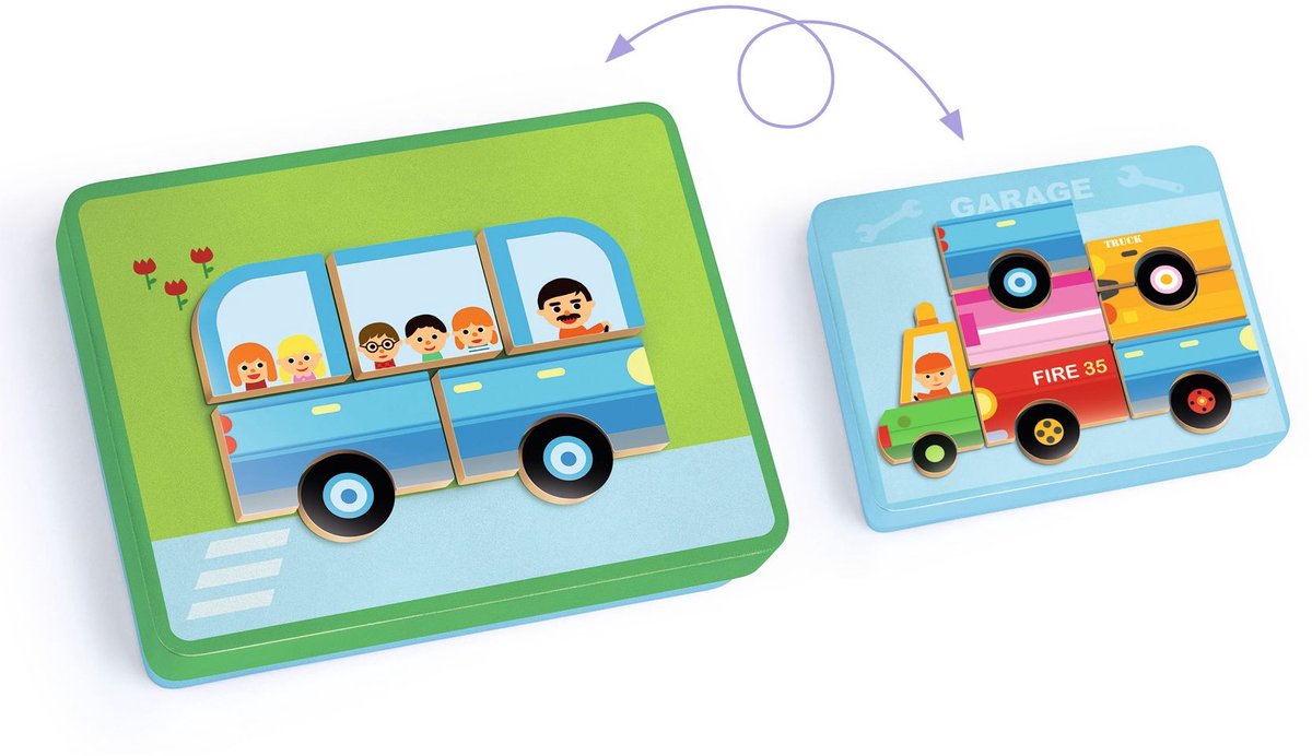 DJECO Magneetset - Voertuigen 24st.