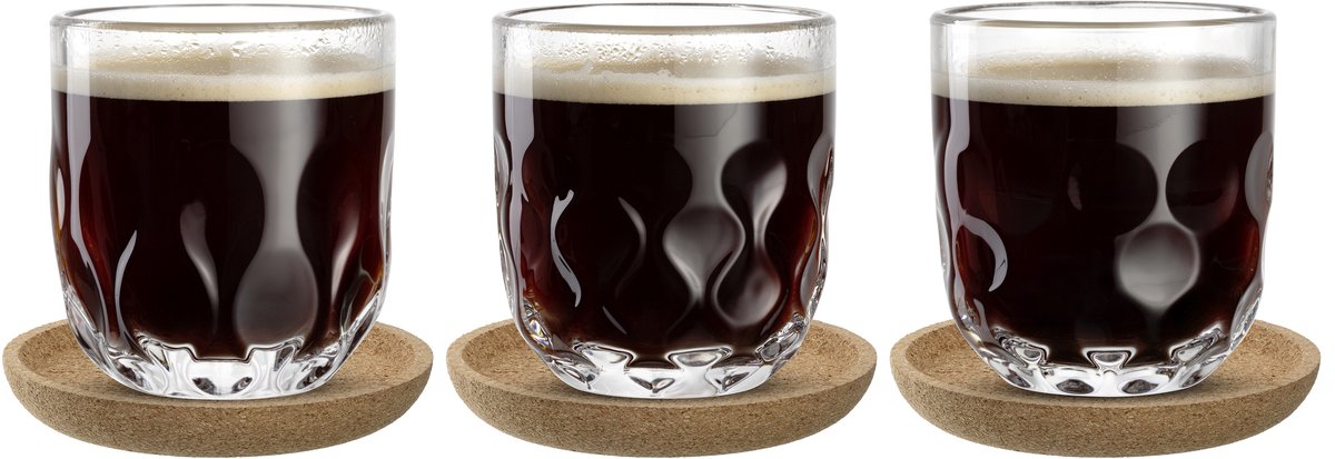 LEONARDO Gocce koffieglazen met onderzetter 6st.- 220ml