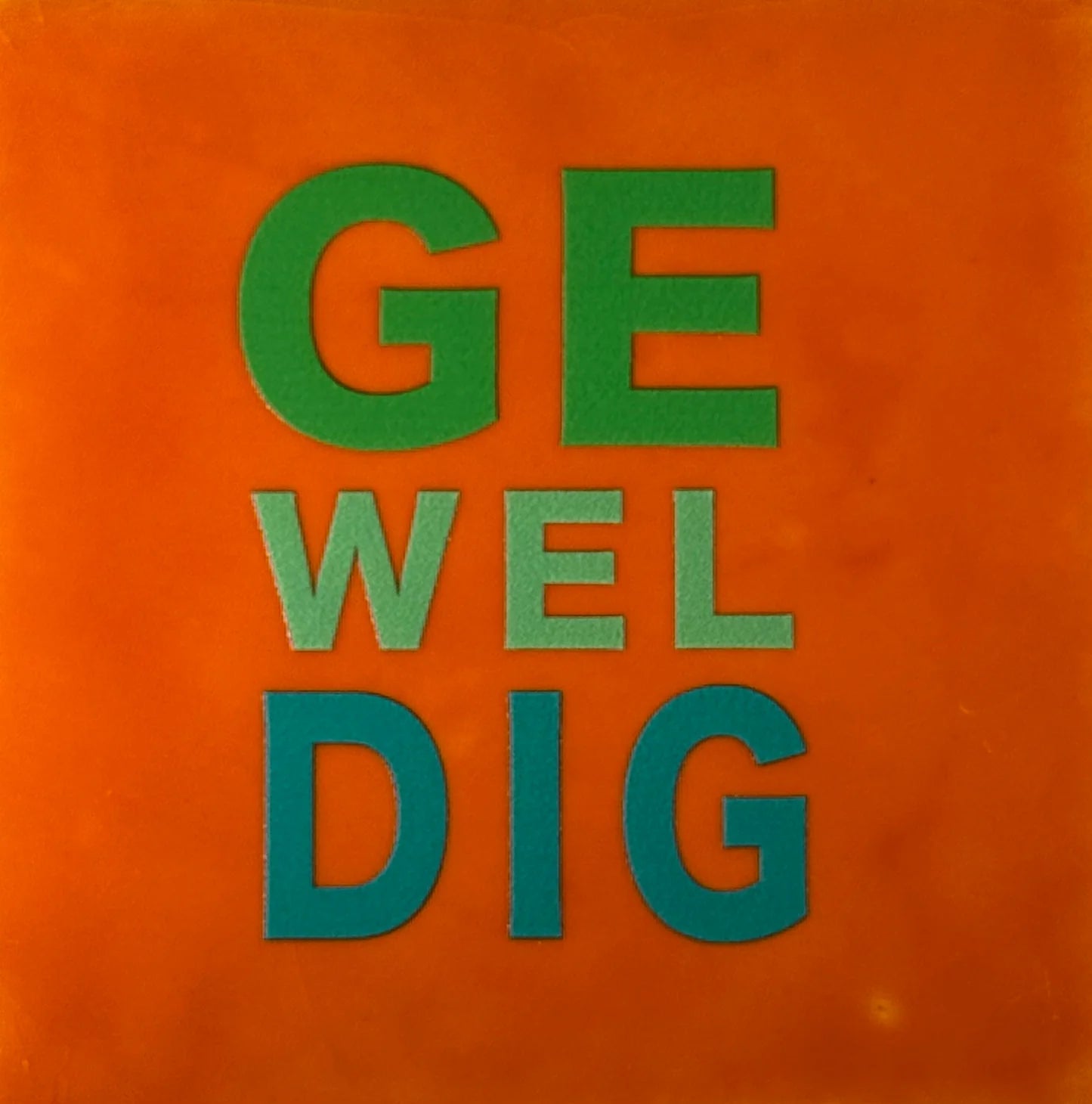 YETT Tegeltje - Geweldig - oranje/knalgroen