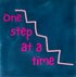 YETT Tegeltje - One step at a time - d.blauw/knalroze