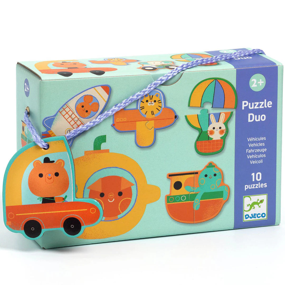 DJECO Puzzel duo - Voertuigen 10x2st