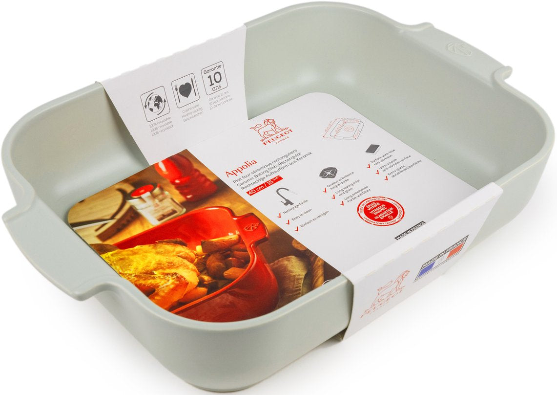 PEUGEOT APPOLIA rechthoekige ovenschaal 40cm - saliegroen