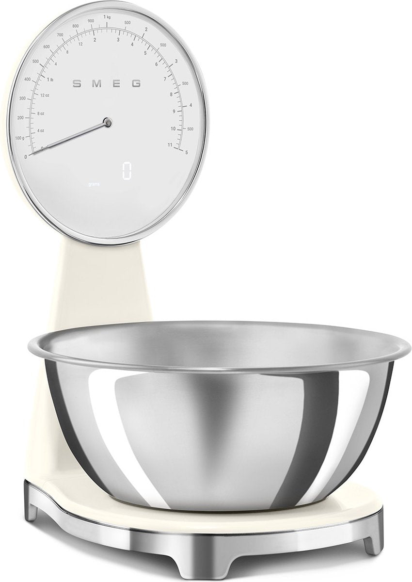 SMEG Digitale en analoge keuken weegschaal - creme
