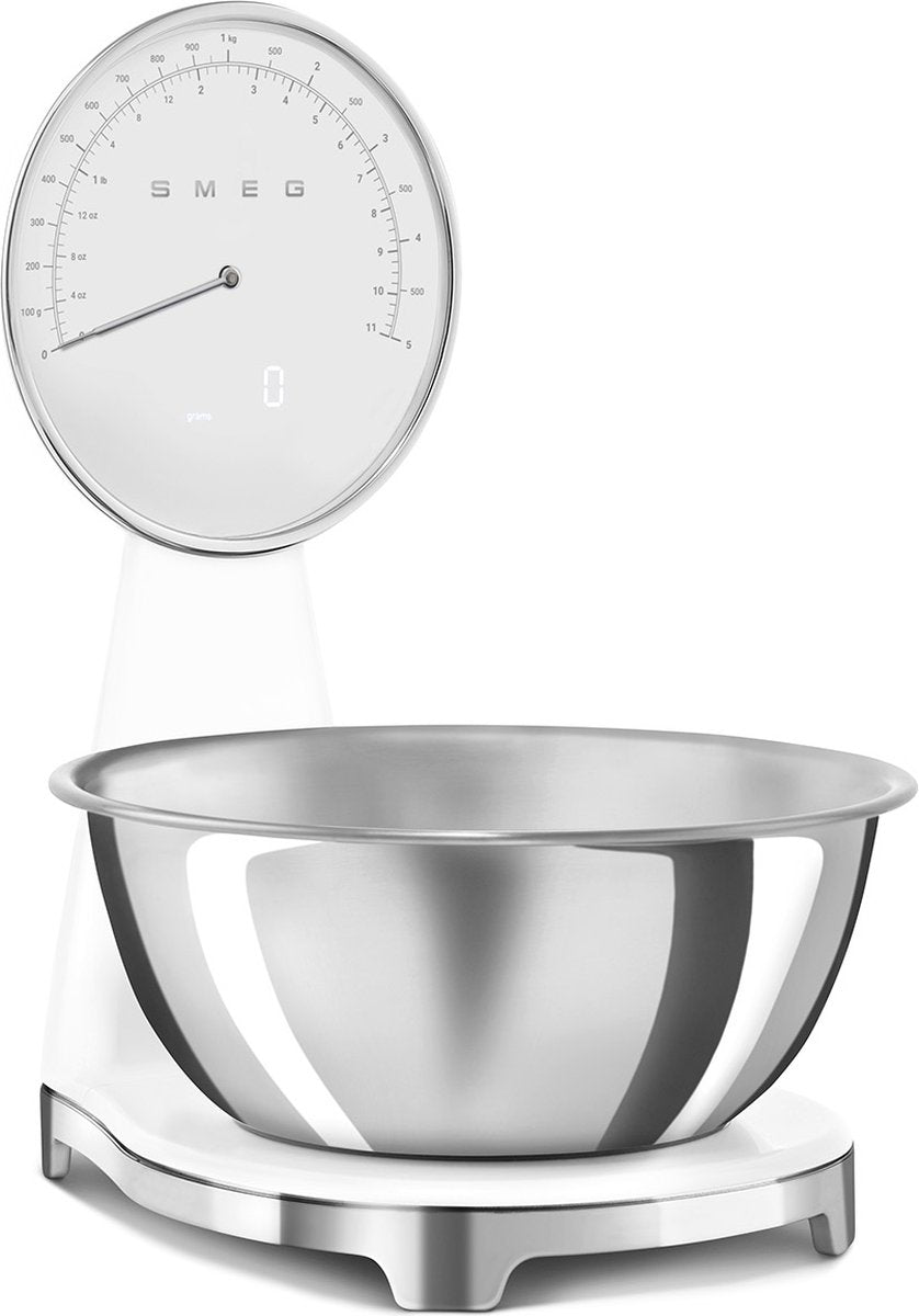 SMEG Digitale en analoge keuken weegschaal - wit