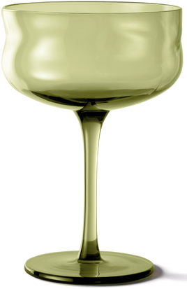 PAVEAU Swirl coupe glasses 2st.- moss