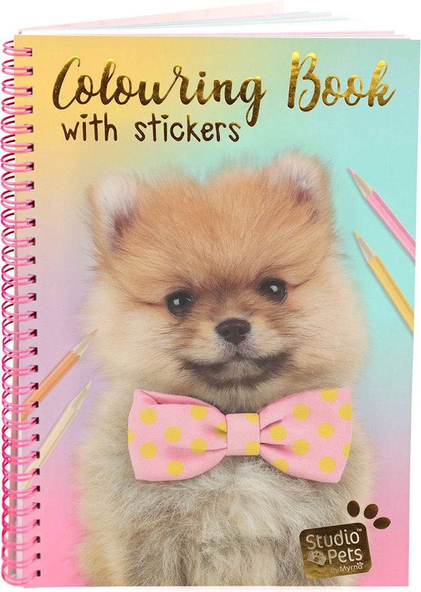 STUDIO PETS Puppy - Kleurboek A5 met20 kleurplaten en 8 stickervellen