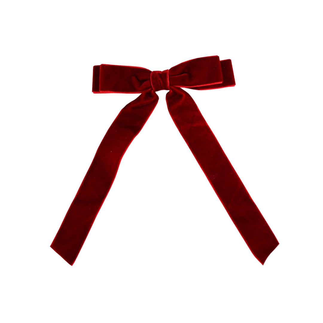 BUSY LIZZIE Haarspelden - velvet strikjes - rood