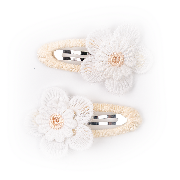 BUSY LIZZIE Haarspelden - Bloem - beige