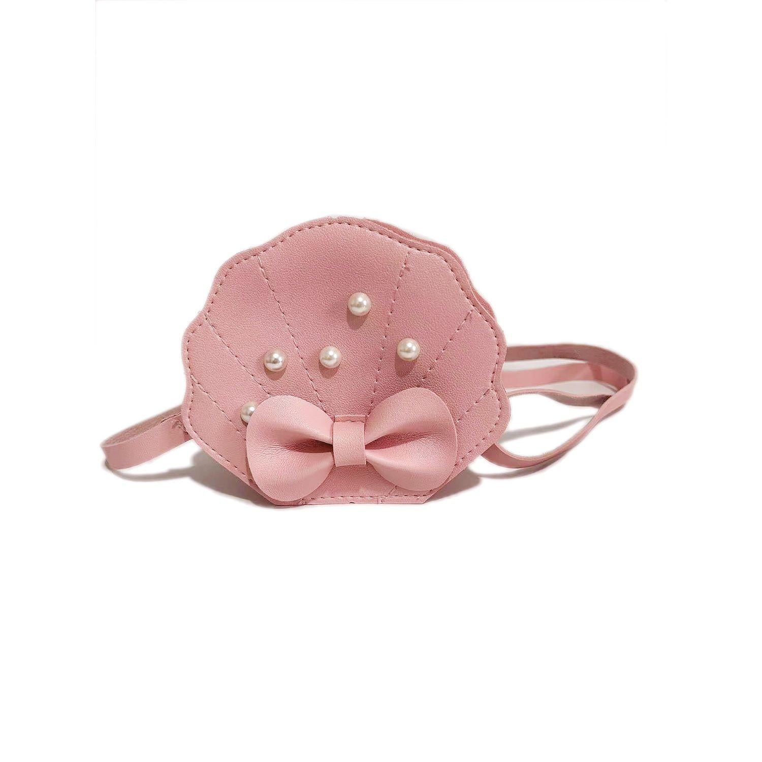 BUSY LIZZIE Handtas - Schelp m/strik - roze
