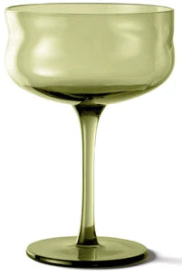 PAVEAU Swirl coupe glass - moss