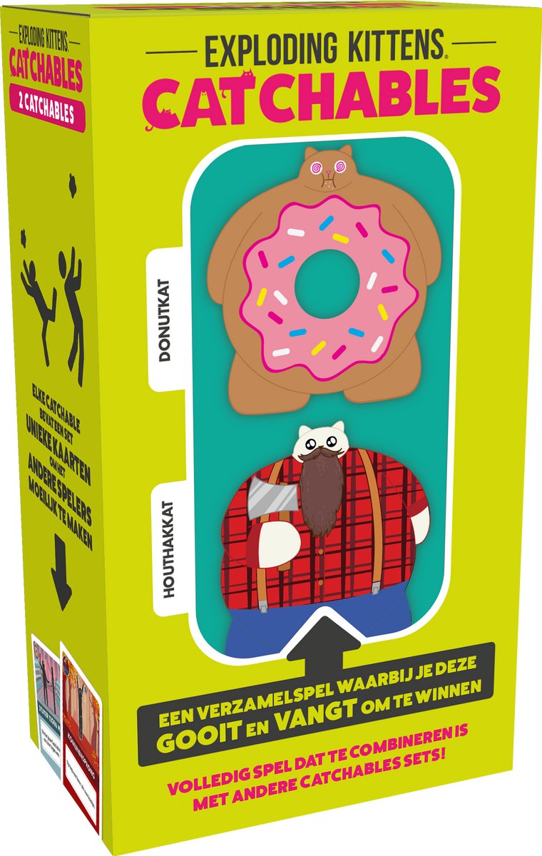 Catchables Exploding Kittens - Houthakkat & Donutkat uitbreiding booster 1