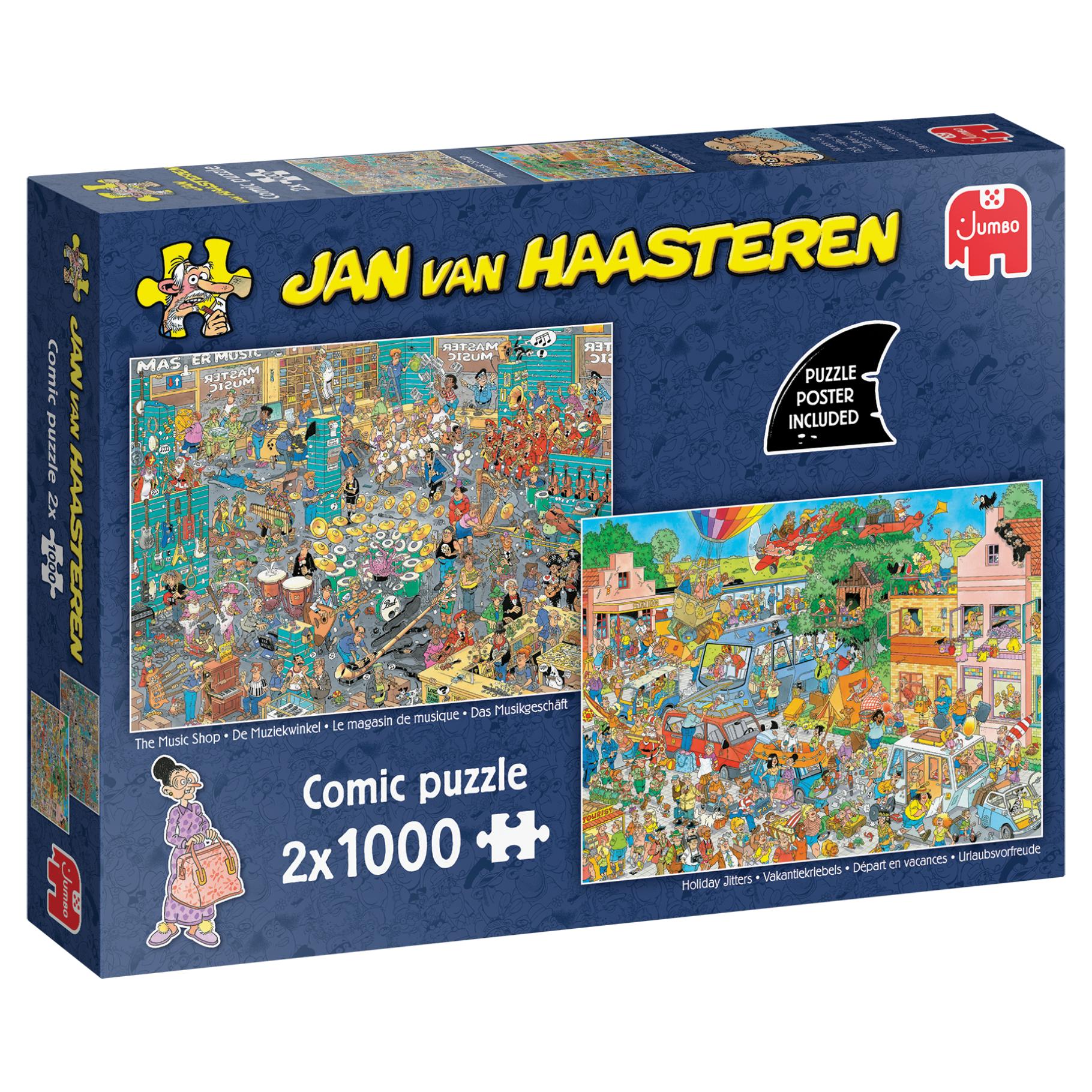 JUMBO Puzzel 2x 1000st.- Jan van Haasteren - De muziekwinkel & vakantiekriebels
