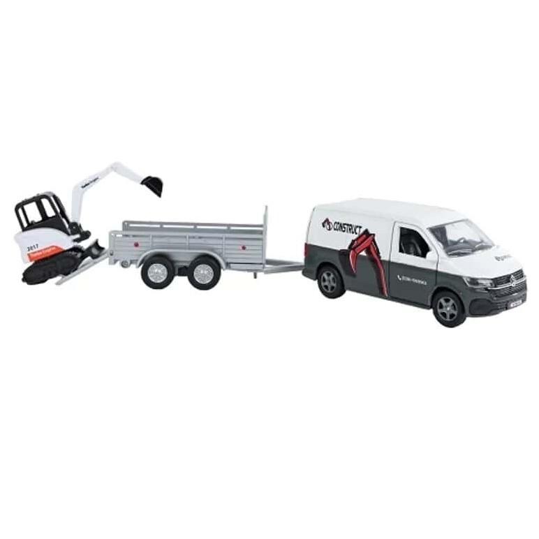 KIDS GLOBE VW Transporter met minigraver - 27cm