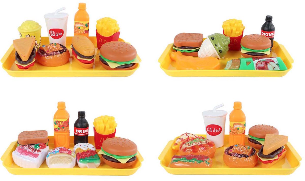 Speelset fastfood mini menu - ass.  (prijs per set)