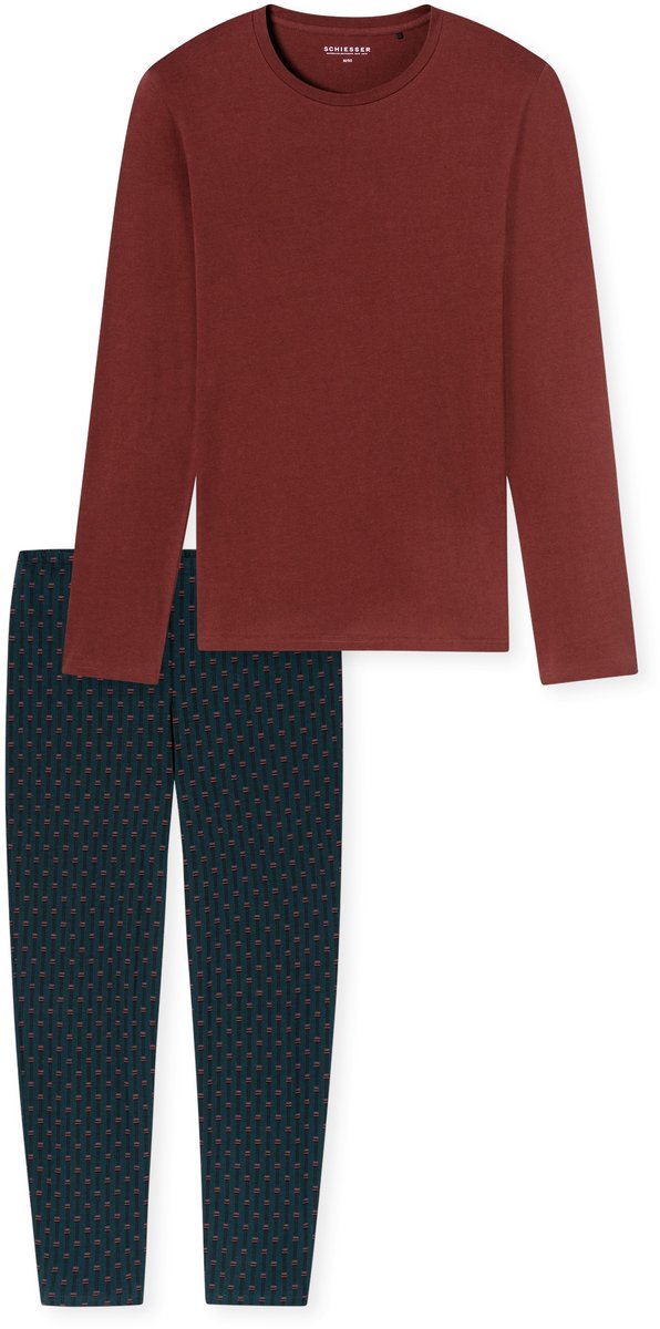 SCHIESSER Heren pyjama - wijnrood - XL