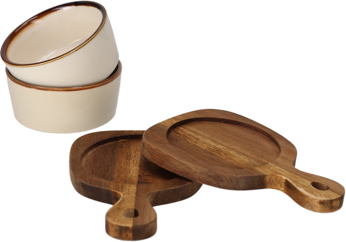 JENS LIVING Bits & bites bo duo aperoschaaltjes op plankje - beige