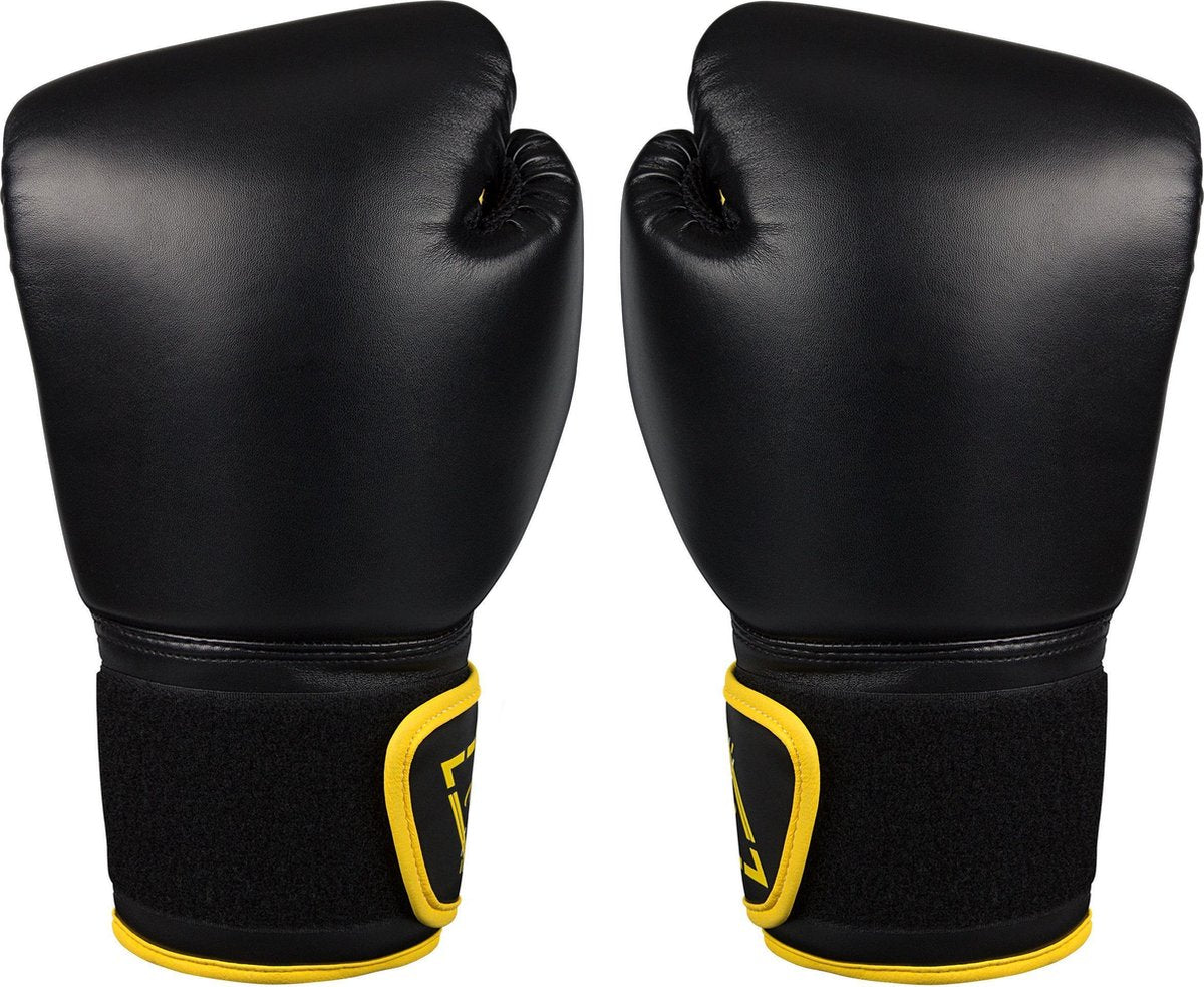 AVENTO Bokshandschoenen PU - zwart/geel