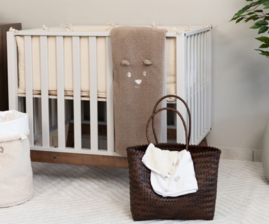 PERICLES Deken wieg bear chocolate - 75x100cm