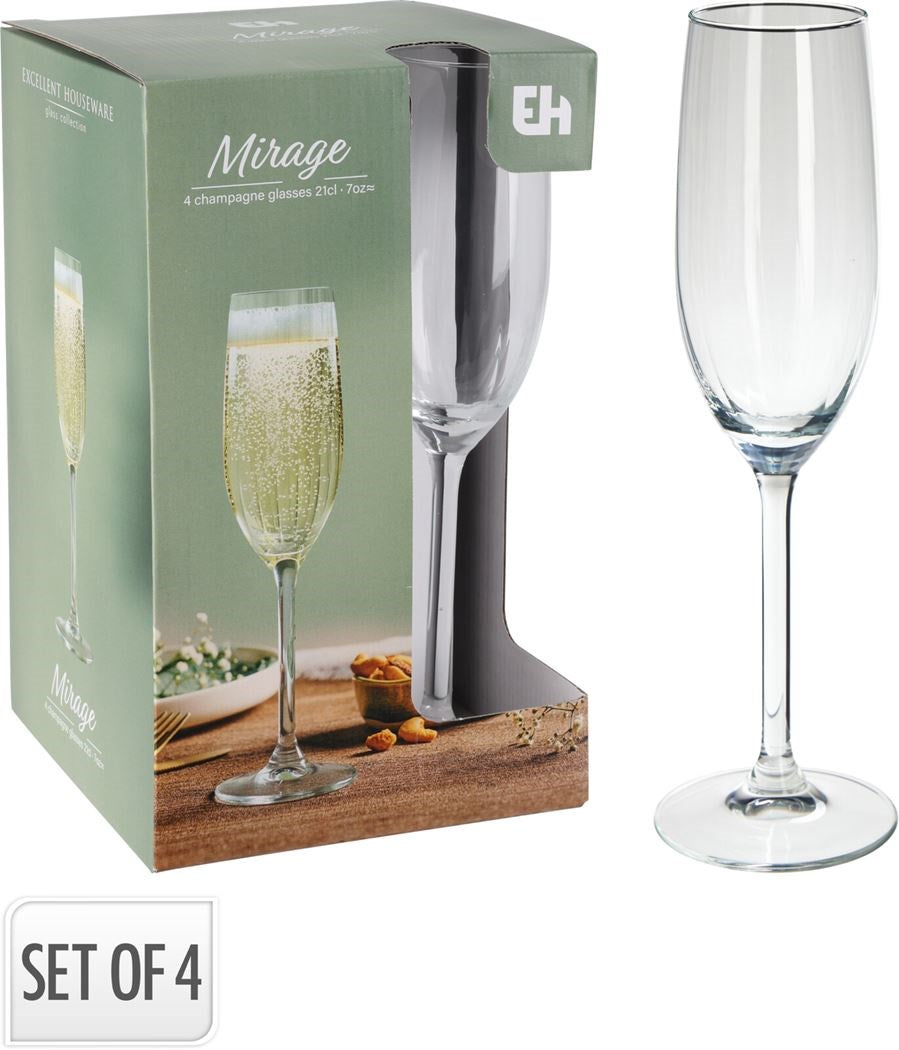 MIRAGE Set 4 champagneglazen - 210ml