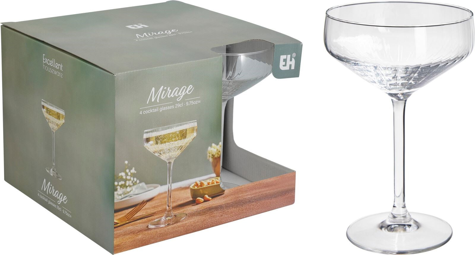 MIRAGE Set 4 cocktailglazen - 300ml