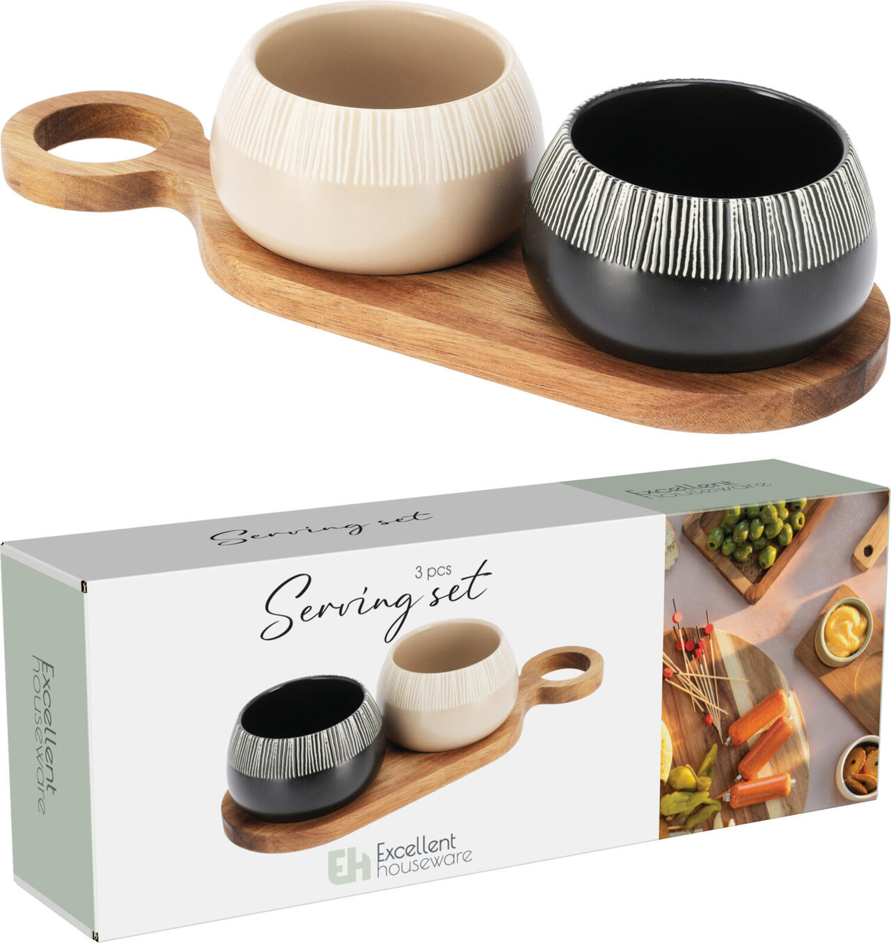 Serveerset in aardewerk - 3dlg